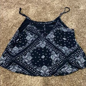 black bandanna print spaghetti strap